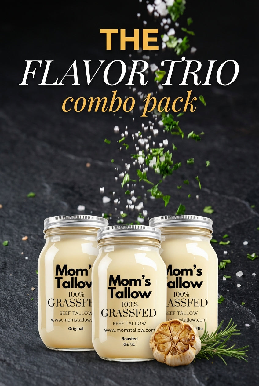 Cooking Tallow: Flavored Super Saver Combo (Original, Imported Black Truffle, Roasted Garlic)