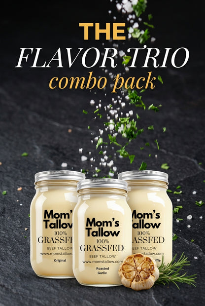 Cooking Tallow: Flavored Super Saver Combo (Original, Imported Black Truffle, Roasted Garlic)