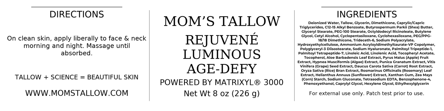 Advanced Rejuvené Luminous Age-Defy Face/Neck Cream: Featuring Matrixyl® 3000 (+ Free 4oz Deep Firming Serum)