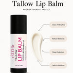 Mom’s Tallow Tallow Lip Balm with grass-fed tallow and natural beeswax for deep hydration and moisture protection
