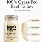 Mom’s Tallow 100% Grass-Fed Beef Tallow Original – single ingredient, keto friendly and soy free