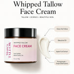 Mom’s Tallow Whipped Tallow Face Cream with grass-fed tallow, bakuchiol oil, apple fruit extract and pomegranate extract