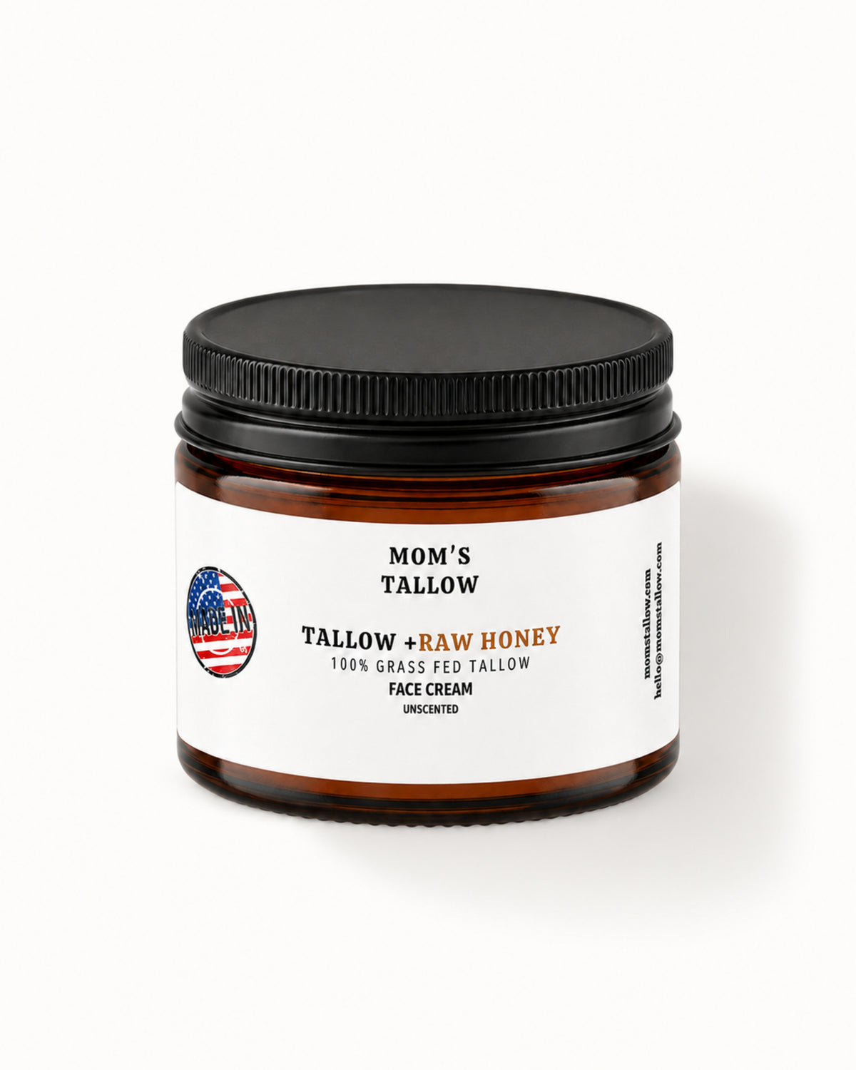 Mom’s Tallow Skin Serenity Face Cream with grass-fed tallow and raw honey for sensitive, dry and flaky skin