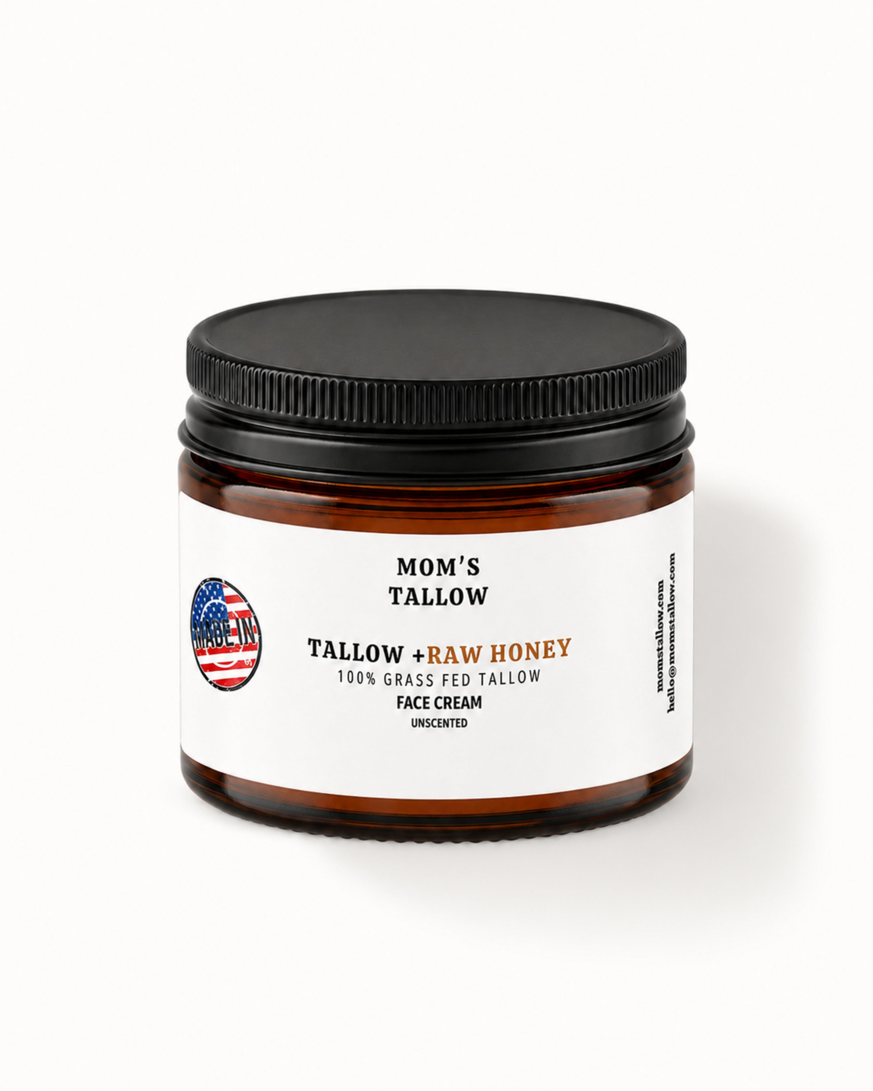 Mom’s Tallow Skin Serenity Face Cream with grass-fed tallow and raw honey for sensitive, dry and flaky skin