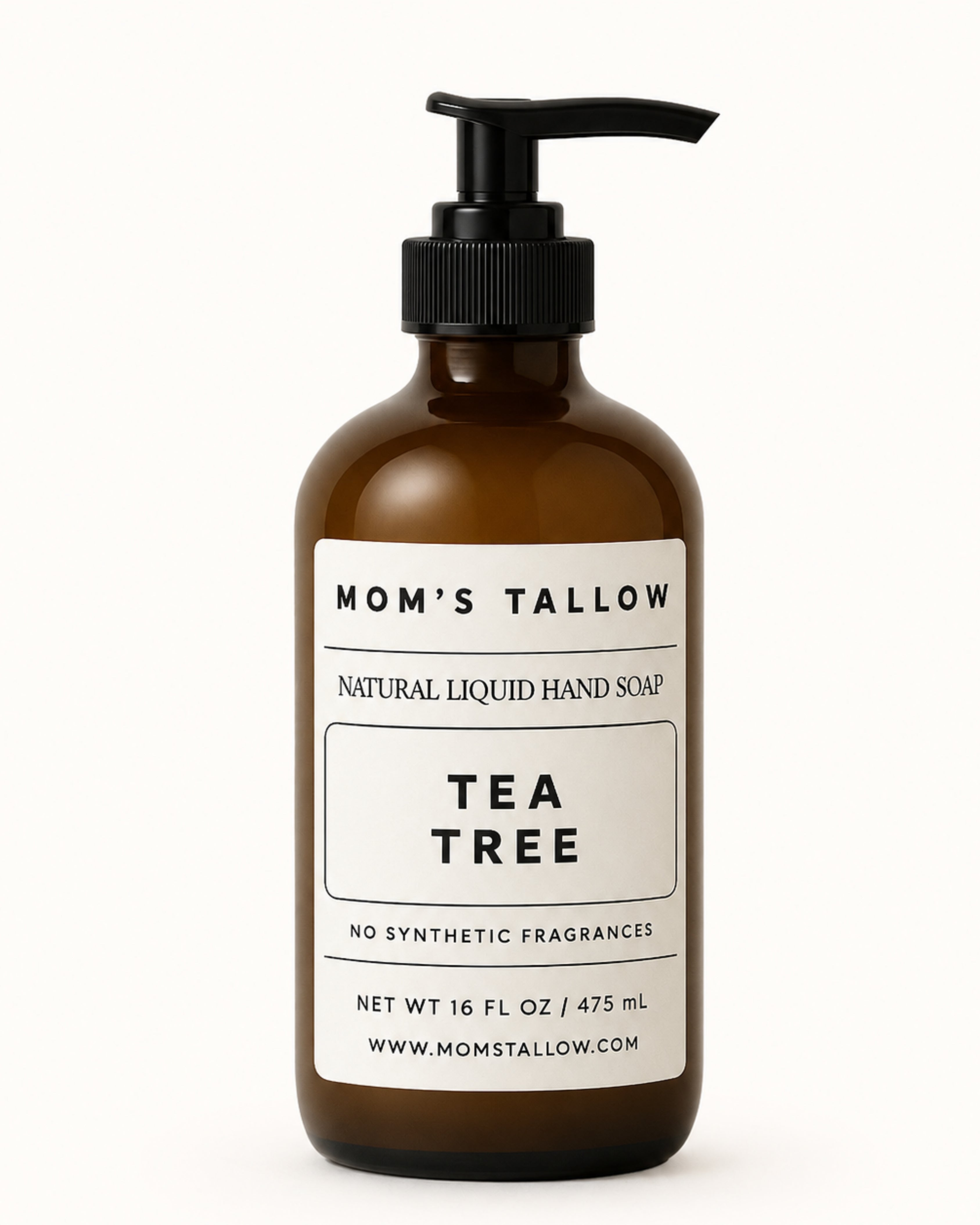 Mom’s Tallow Tea Tree Natural Liquid Hand Soap with grass-fed tallow and organic oils – 16 oz