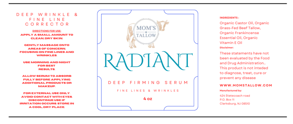 Radiant Deep Firming Serum Wrinkle & Fine Line Corrector (LARGE 4oz NEW)