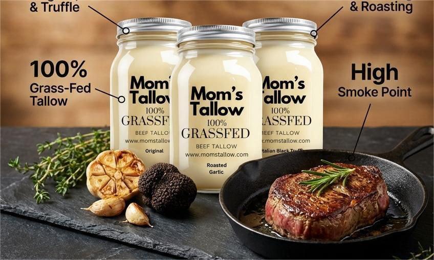 Cooking Tallow: Flavored Super Saver Combo (Original, Imported Black Truffle, Roasted Garlic)