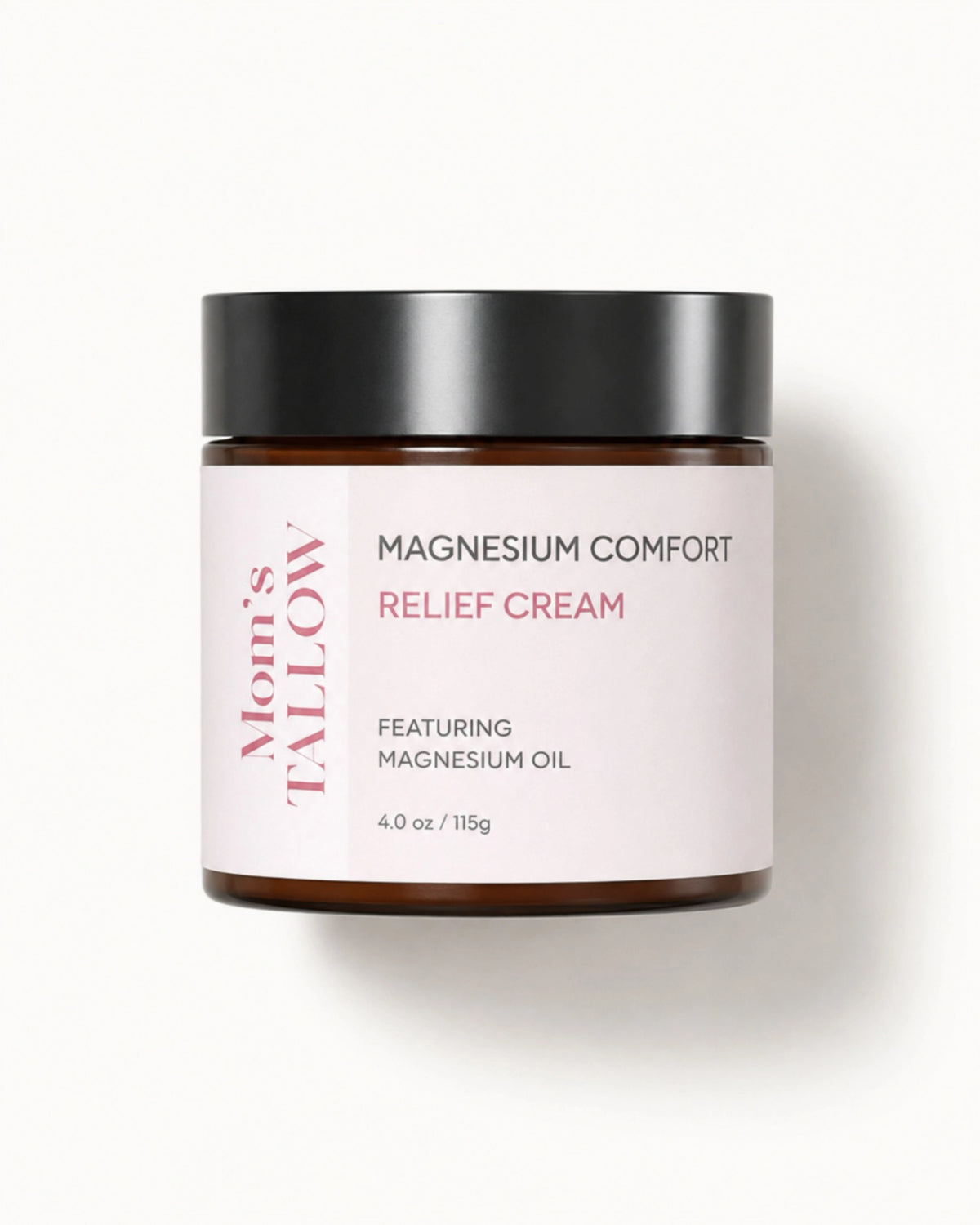 Mom's Tallow Magnesium Comfort Cream with grass-fed tallow, magnesium oil, grapeseed oil and pomegranate seed oil