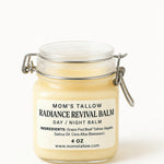 Mom’s Tallow Radiance Revival Balm with grass-fed tallow, black seed oil, grapeseed oil and beeswax – 4 oz